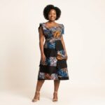 The Zikora Geometric Tiered Midi
